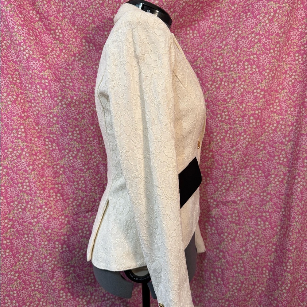 Smythe White and Black Blazer Tailored Suit Jacket - Picture 4 of 8
